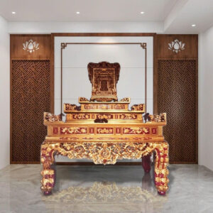 Bàn thờ tam cấp sơn son thếp vàng