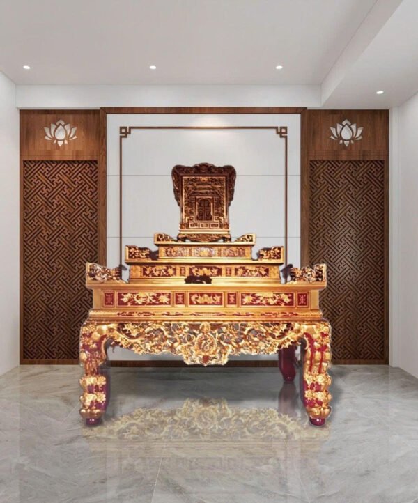 Bàn thờ tam cấp sơn son thếp vàng